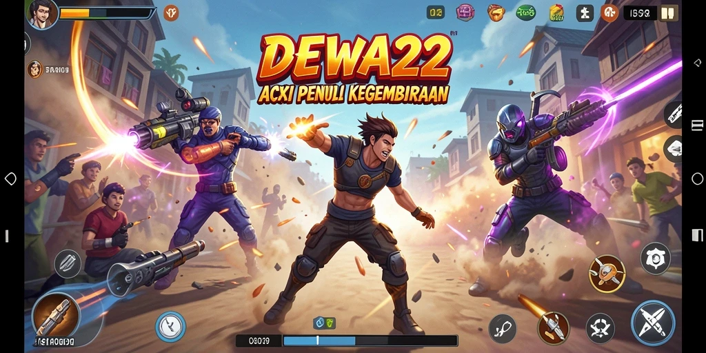 Screenshot menampilkan aksi mendebarkan dalam DEWA22.