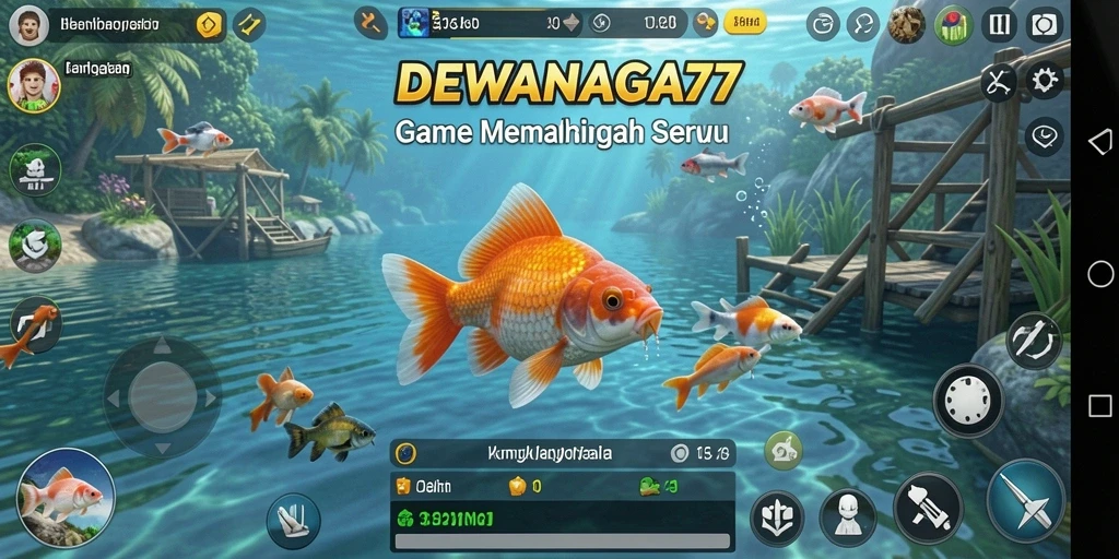 Screenshot gameplay DEWANAGA77 yang menampilkan aksi memancing seru.