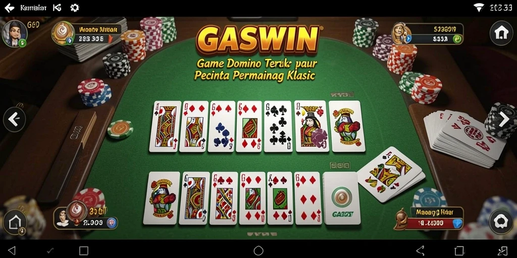 Tampilan gameplay seru di GASWIN dengan aksi Domino mendebarkan.