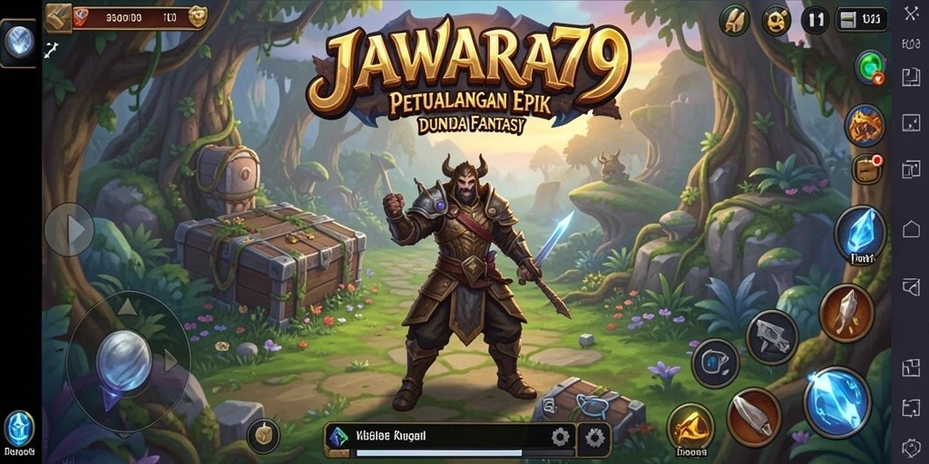 Gameplay seru JAWARA79 dengan aksi bertarung di dunia fantasi.