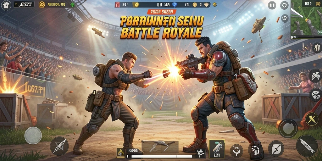 Tangkapan layar menarik dari gameplay intens JOS77 Battle Royale.