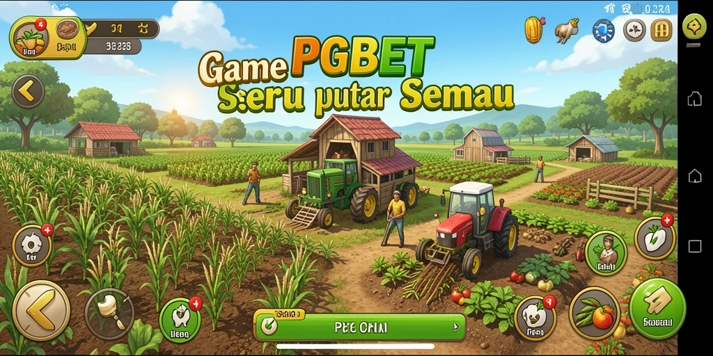 Tampilan gameplay PGBET dengan aktivitas bercocok tanam yang seru.