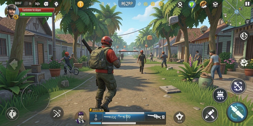 Tangkapan layar utama dari gameplay RP62RP menampilkan karakter dalam suasana kehidupan sehari-hari.