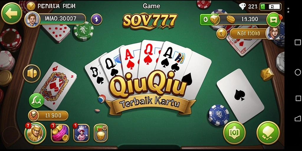 Tampilan gameplay seru dalam SOV777, game QiuQiu yang menantang.