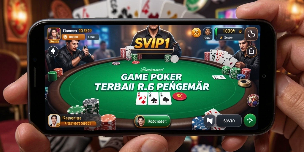 Screenshot menunjukkan gameplay Poker yang intens dan menyenangkan.