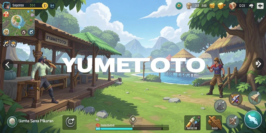 Tampilan gameplay YUMETOTO yang cerah dan mengasyikkan.